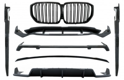 Pachet Exterior Aero Carbon cu Grila Centrala Negru Lucios BMW X5 G05 (2018-2022) M-Tech Black Knight Design Performance AutoTuning foto