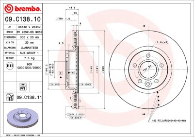 BREMBO 09.C138.11 PRIME LINE - UV Coated Disc frana foto