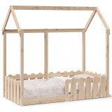 VidaXL Cadru pat tip casă pentru copii, 70x140 cm, lemn masiv de pin