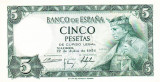 Spania 5 Pesetas 1954 P-146 Seria 4012807