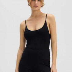 Saint Body salopeta THIN STRIPES PLAYSUIT BLACK culoarea negru, cu decolteu rotund, SB.525