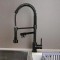 Baterie Bucatarie cu Dus Extractibil, Inox si Alama Negru, YD/202 ModernLight Concept