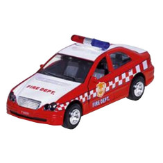 Masinuta die cast cu sunete si lumini 15 cm pompieri rosie