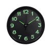 Ceas de perete, 20 cm, Negru, Cifrele lumineaza in intuneric, Plastic, ATU-087611, Oem