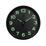 Ceas de perete, 20 cm, Negru, Cifrele lumineaza in intuneric, Plastic, ATU-087611