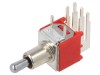 Comutator Basculant E-SWITCH ON-OFF-ON THT DP3T 3 Pozitii Stabile Argintat PCB