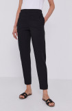 Max Mara Leisure Pantaloni femei, culoarea negru, model drept, medium waist