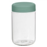 Borcan Depozitare Sticlă, Capacitate 660ml, Capac Verde Mentă, Transparent, Oem