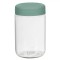 Borcan Depozitare Sticlă, Capacitate 660ml, Capac Verde Mentă, Transparent