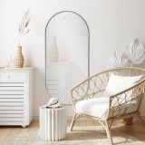 Oglinda de perete Corato 40x80 cm, argintie, cu rama din aluminiu