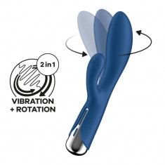Vibrator Cu Rotatii Spinning Rabbit 1, Albastru, 20 cm foto