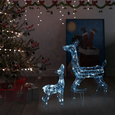 Decoratiune de Craciun familie de reni 160 LED alb rece acril foto