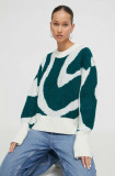 Cumpara ieftin On Vacation pulover din amestec de lana femei, culoarea verde, călduros