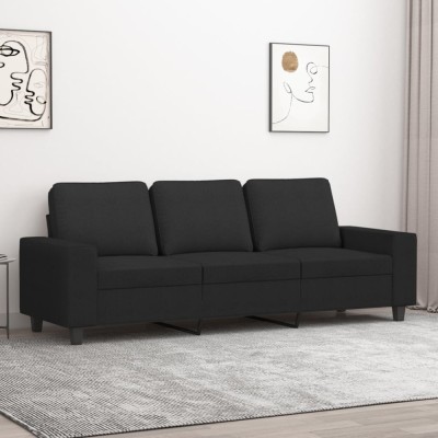 Gossi canapea cu 3 locuri, negru, 180 cm, material textil foto