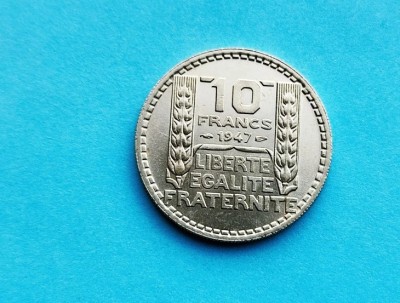 10 Francs 1947 Franta-AUNC foto