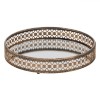 Suport Lumanari Oglinda Bronz/Argintiu 30cm Tava Decorativa Lumanare