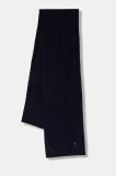 United Colors of Benetton eșarfă cu l&acirc;nă culoarea bleumarin, uni, 122HDU01O