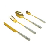 Set tacamuri Luxury Marble and Gold Edition, 24 piese, 6 persoane