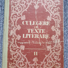 Teodorescu, V. - CULEGERE DE TEXTE LITERARE pentru CLASELE V-VIII, vol. II, 1983