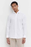 HUGO cămașă din bumbac bărbați, culoarea alb, cu guler clasic, slim 50500965