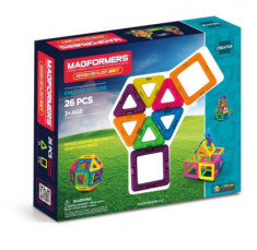 Set de constructii magnetic 3D MagicSpaceGame 26 piese de jucarie foto