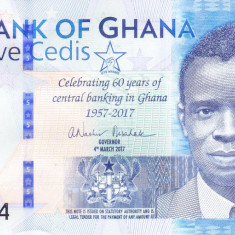 Bancnota Ghana 5 Cedis 2017 - P43 UNC ( comemorativa )