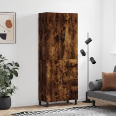 vidaXL Dulap &icirc;nalt, stejar fumuriu, 69,5x34x180, lemn compozit 3195928