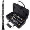 Clarinet DEPOX&reg; Ideallstore, 17 clape, 67cm, ABS, Negru, sistem Boehm, include geanta transport si accesorii