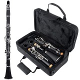 Clarinet DEPOX&reg; Ideallstore, 17 clape, 67cm, ABS, Negru, sistem Boehm, include geanta transport si accesorii