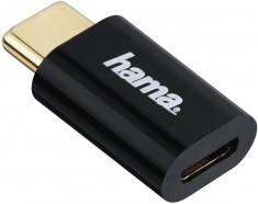 Adaptor Hama 178399 MicroUSB - USB Type-C Negru foto