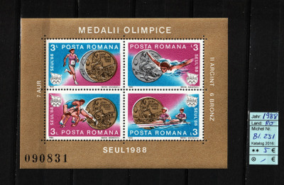 Rom&amp;acirc;nia, 1988 | Olimpiada Seul &amp;#039;88 - Medalii, Sportivi | Coliţă MNH | aph foto