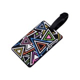 Eticheta pentru identificare bagaje, 6,5 x 10 cm, Triunghiuri multicolor, Crisalida