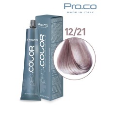 Vopsea de par profesionala PRO.COLOR 100 ml - Pro.Co - 12/21 BLOND PLATINAT IRISE CENUSIU