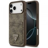 Husa pentru Apple iPhone 17 Pro Max, Guess, 4G Double Card Triangle, Maro