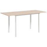 HOMCOM Masă de Comedor Extensibilă cu Picioare de Oțel pentru 4-6 Persoane 160x70x76 cm Lemn Natural | Aosom Romania