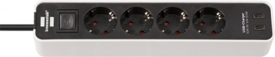 Prelungitor Brennenstuhl Ecolor 4 prize, 2xUSB-C, 1.5m Negru Alb foto