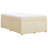 Cumpara ieftin Pat continental cu saltea, crem, 120x190 cm, textil