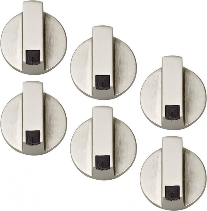 Set de 6 butoane aragaz, Argintiu