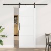 Ușa glisantă Alb și negru 78 x 202 cm Lemn de pin solid și oțel