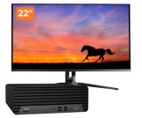 Pachet PC Second Hand HP EliteDesk 800 G6 SFF cu monitor 22 inch, i5-10500