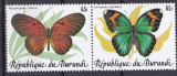 DB1 Fauna Fluturi 1984 Burundi 2 v. MNH Mi. 1638A - 1639A 80 Euro, Nestampilat