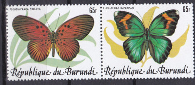 DB1 Fauna Fluturi 1984 Burundi 2 v. MNH Mi. 1638A - 1639A 80 Euro foto