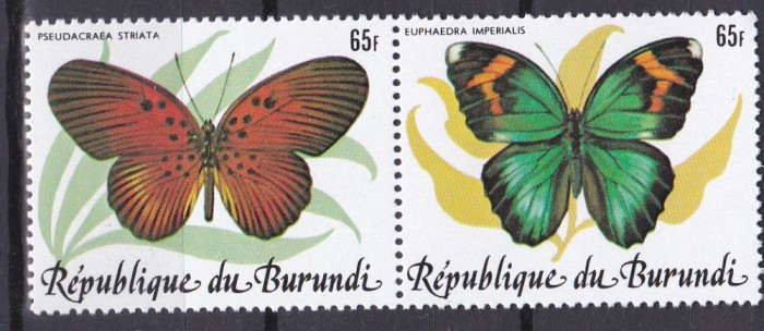 DB1 Fauna Fluturi 1984 Burundi 2 v. MNH Mi. 1638A - 1639A 80 Euro