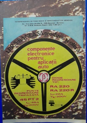 1980 Reclama IPRS Baneasa comunism 24x16 epoca aur electronice auto, semiconduct foto