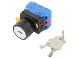 Comutator rotativ cu cheie 22mm (2 contacte de deschidere și &icirc;nchidere)