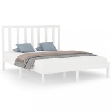 Cumpara ieftin Cadru de pat, alb, 160x200 cm, lemn masiv