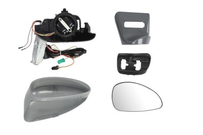 Oglinda exterioara Citroen C4 (La/Lc) 10.2004-12.2010 partea dreapta View Max albastra convex carcasa prevopsita grunduita reglare electrica cu incal foto