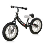 Lorelli - Bicicleta de echilibru, Fortuna Air, 2-5 Ani, 12 inch, anvelope cu camera, jante cu leduri, Black &amp; Grey