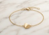 Cumpara ieftin Bratara din Argint 925 Aurit Filigree Half-Heart , Romantica E i Rafinata