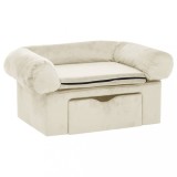 Cumpara ieftin Canapea pentru caini, cu sertar, crem, 75x50x38 cm, plus